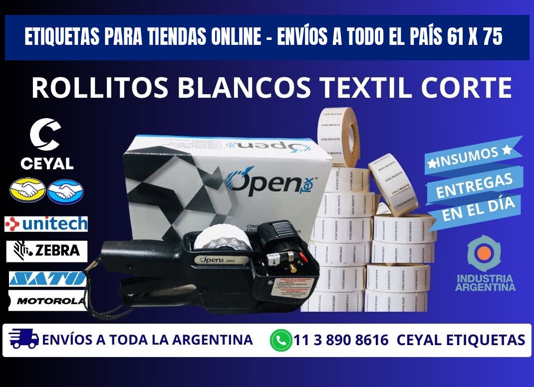 ETIQUETAS PARA TIENDAS ONLINE – ENVÍOS A TODO EL PAÍS 61 x 75
