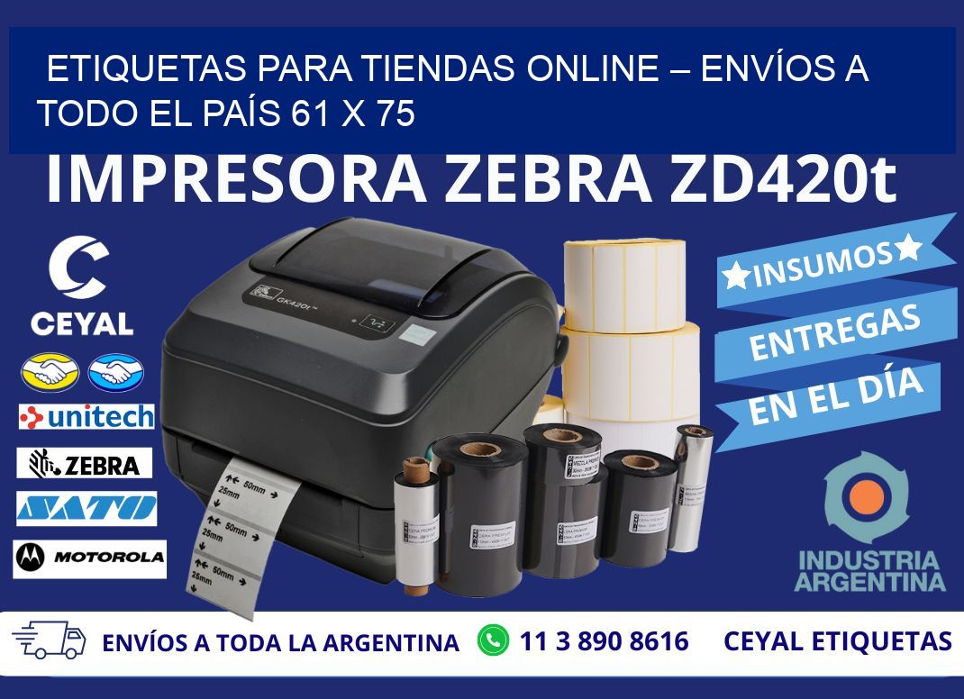 ETIQUETAS PARA TIENDAS ONLINE – ENVÍOS A TODO EL PAÍS 61 x 75