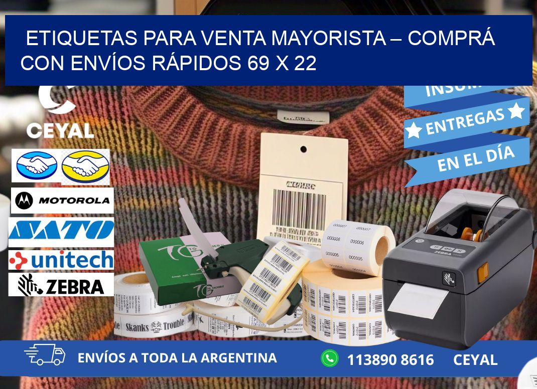 ETIQUETAS PARA VENTA MAYORISTA – COMPRÁ CON ENVÍOS RÁPIDOS 69 x 22