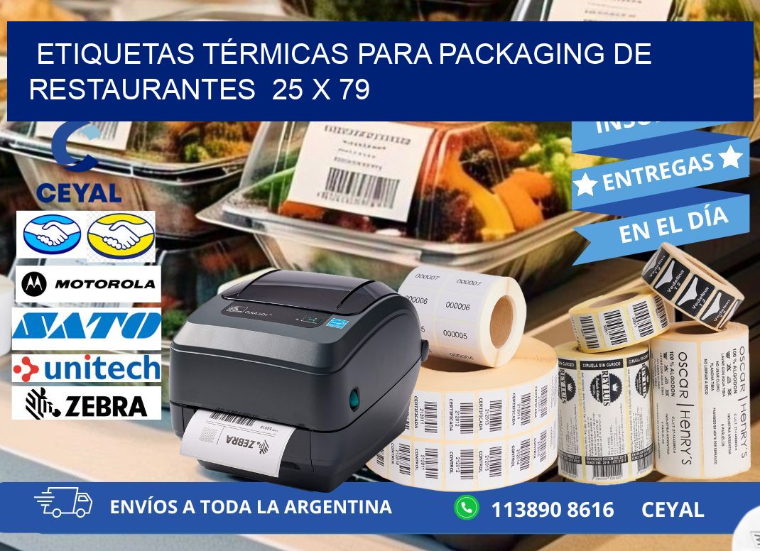 ETIQUETAS TÉRMICAS PARA PACKAGING DE RESTAURANTES  25 x 79
