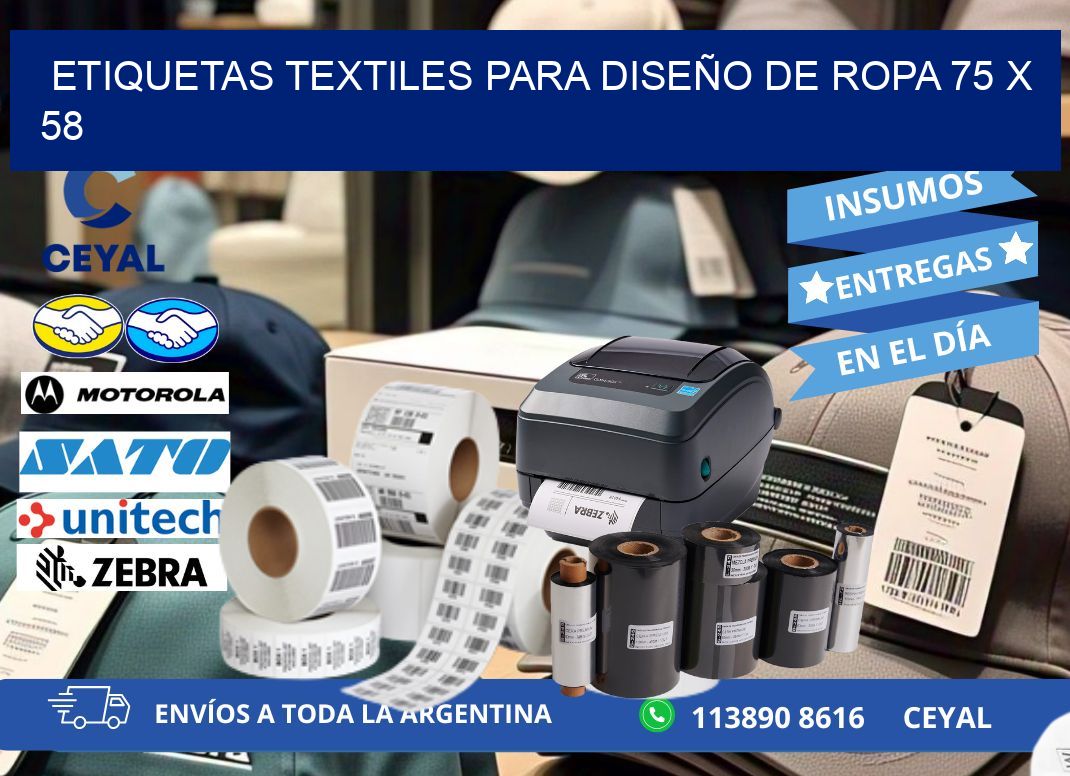 ETIQUETAS TEXTILES PARA DISEÑO DE ROPA 75 x 58