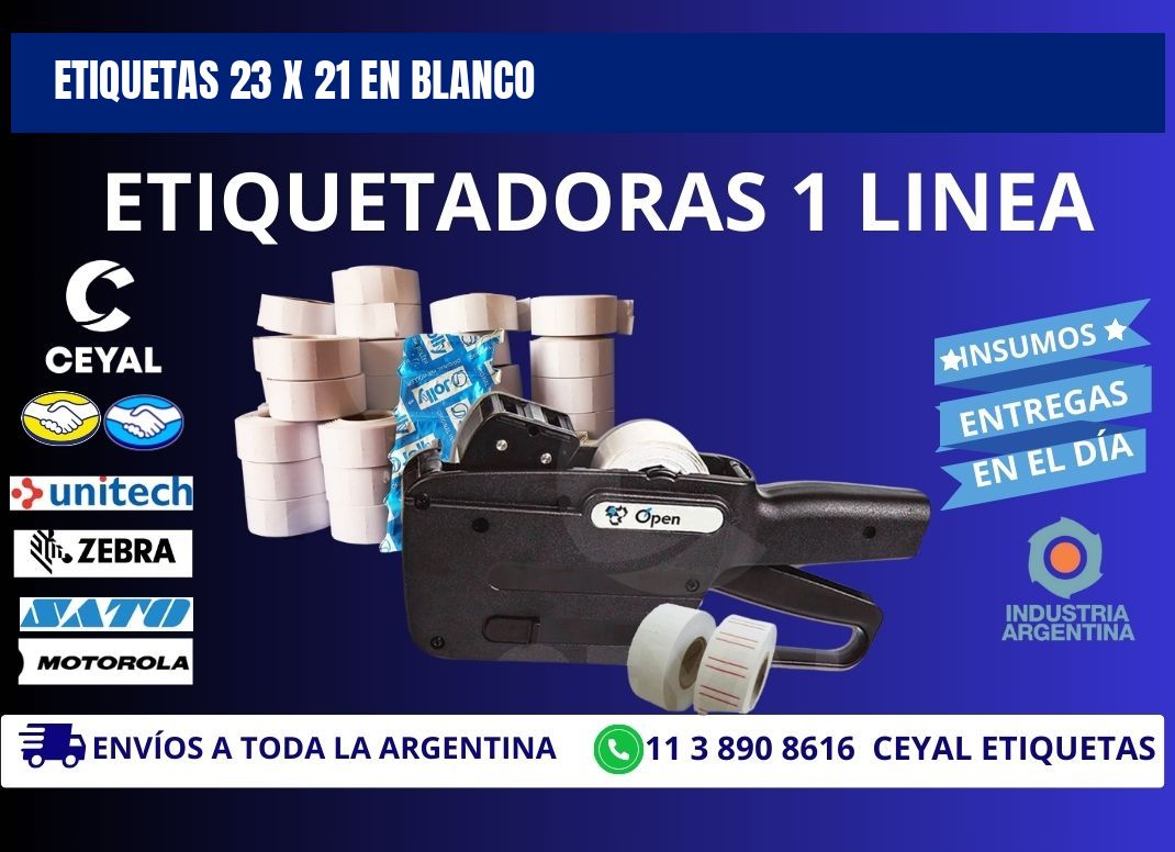 Etiquetas 23 x 21 en blanco