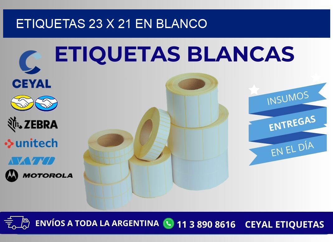 Etiquetas 23 x 21 en blanco