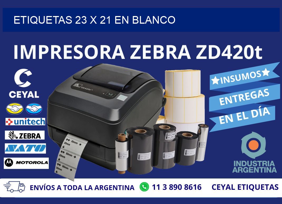 Etiquetas 23 x 21 en blanco