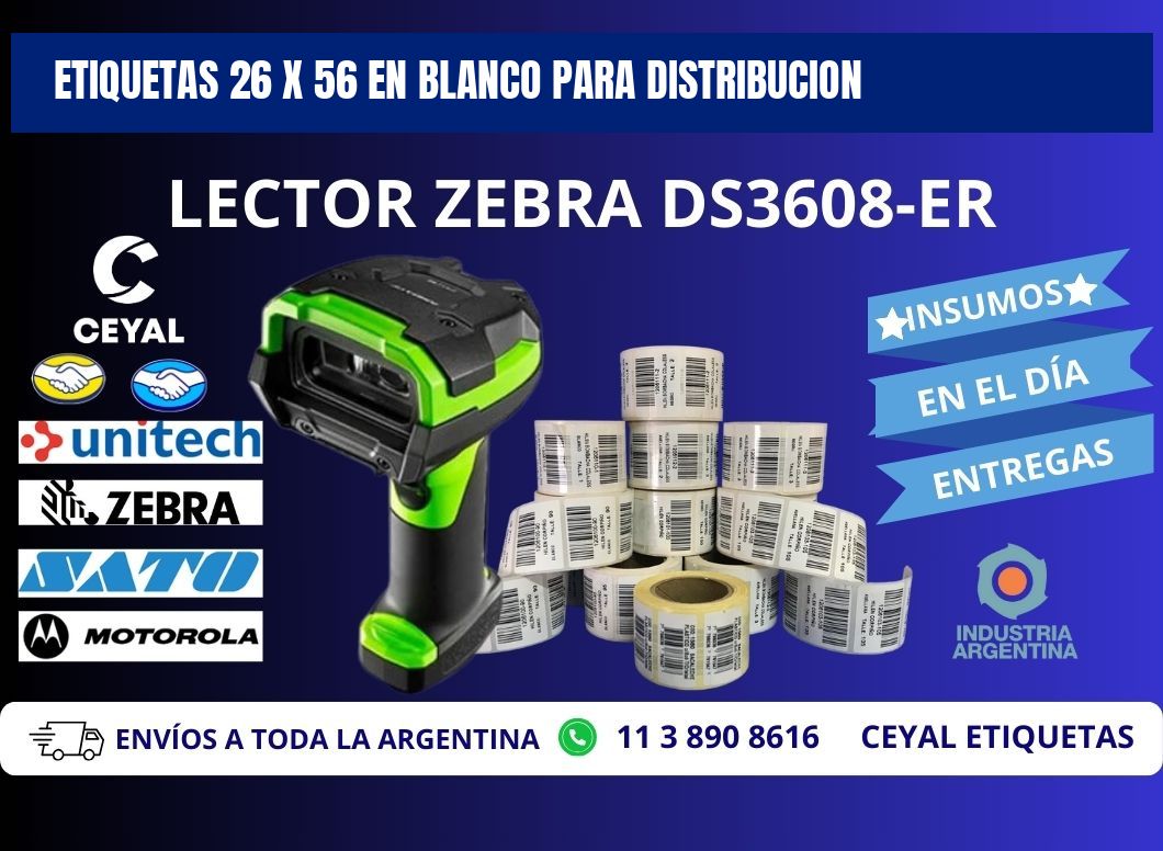 Etiquetas 26 x 56 en blanco para distribucion