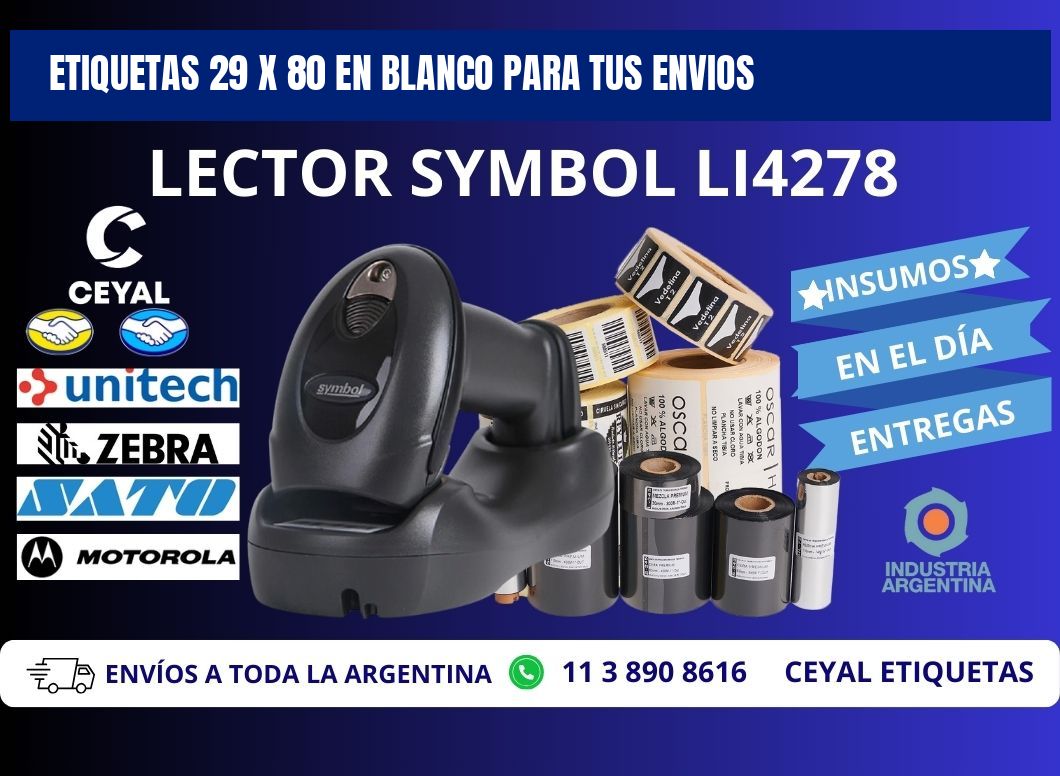 Etiquetas 29 x 80 en blanco para tus envios