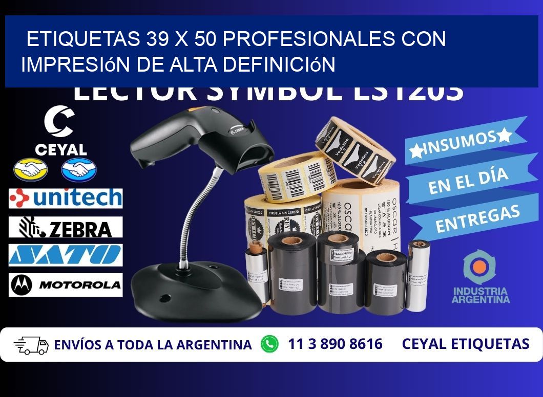 Etiquetas 39 x 50 Profesionales con Impresión de Alta Definición