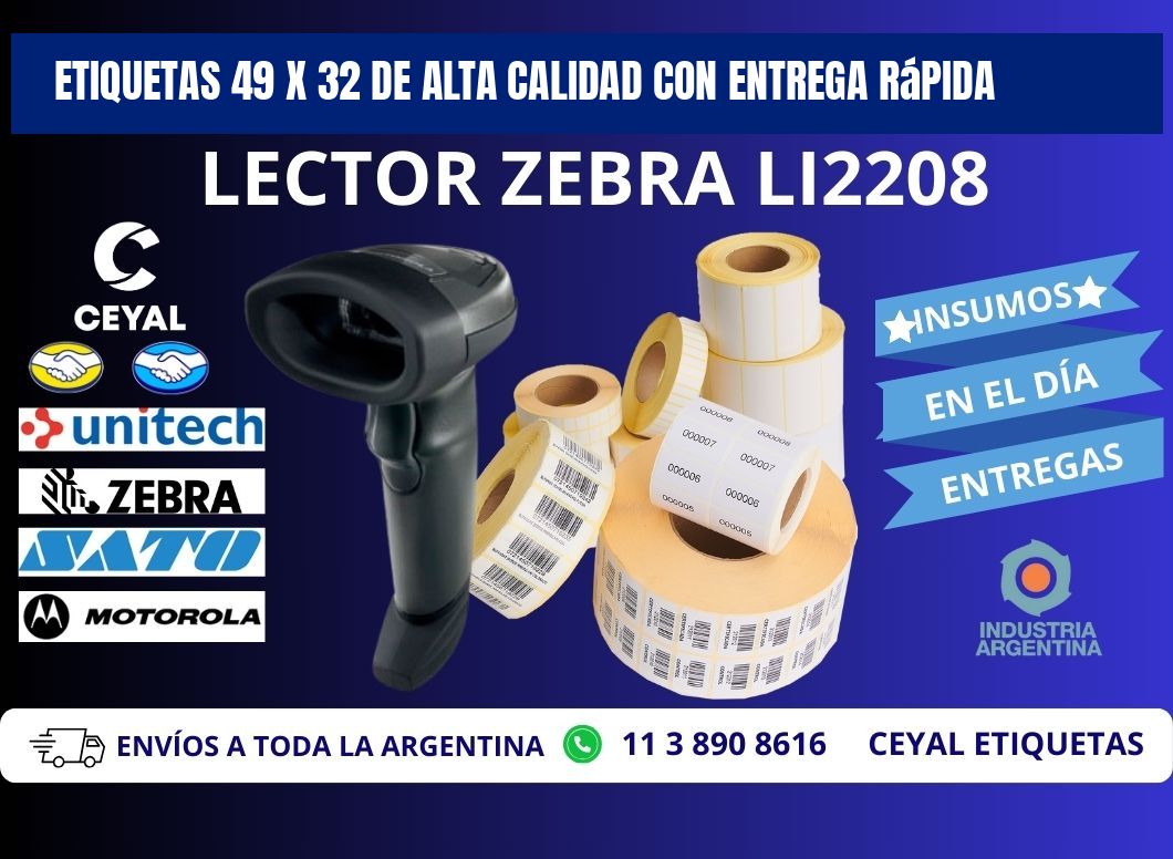 Etiquetas 49 x 32 de Alta Calidad con Entrega Rápida