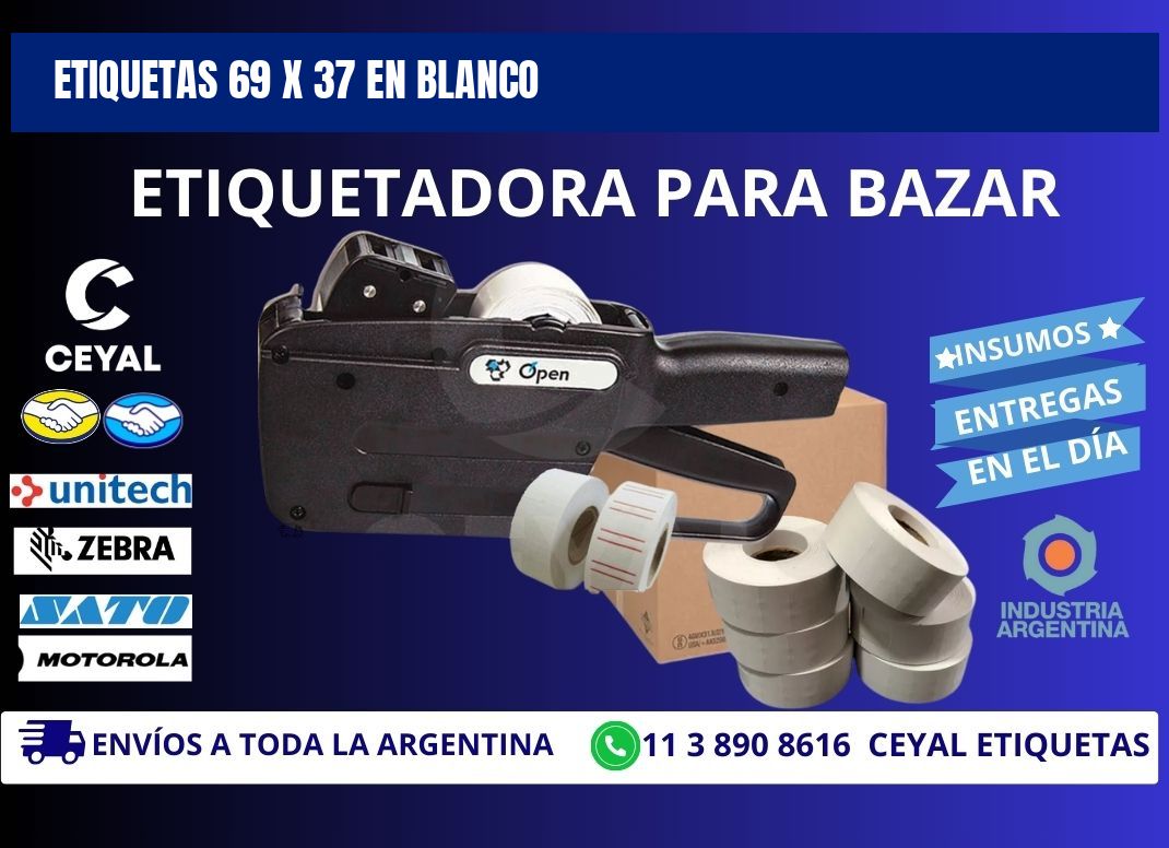 Etiquetas 69 x 37 en blanco