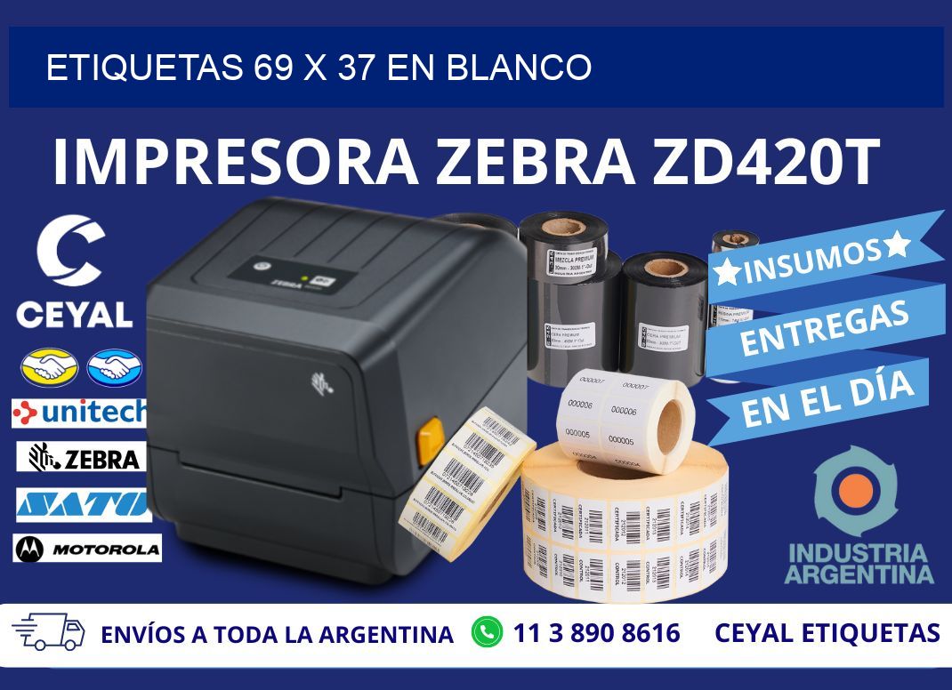 Etiquetas 69 x 37 en blanco
