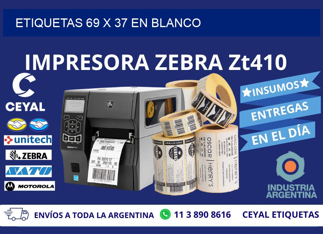 Etiquetas 69 x 37 en blanco