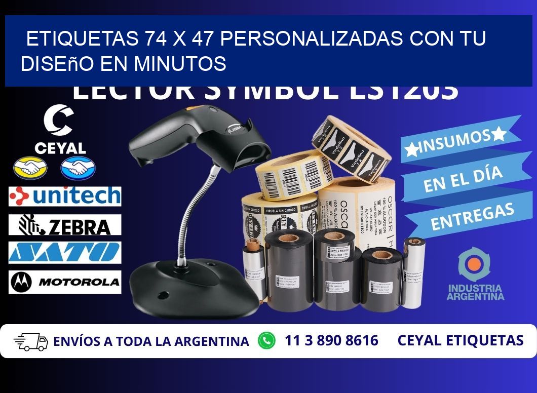 Etiquetas 74 x 47 Personalizadas con Tu Diseño en Minutos