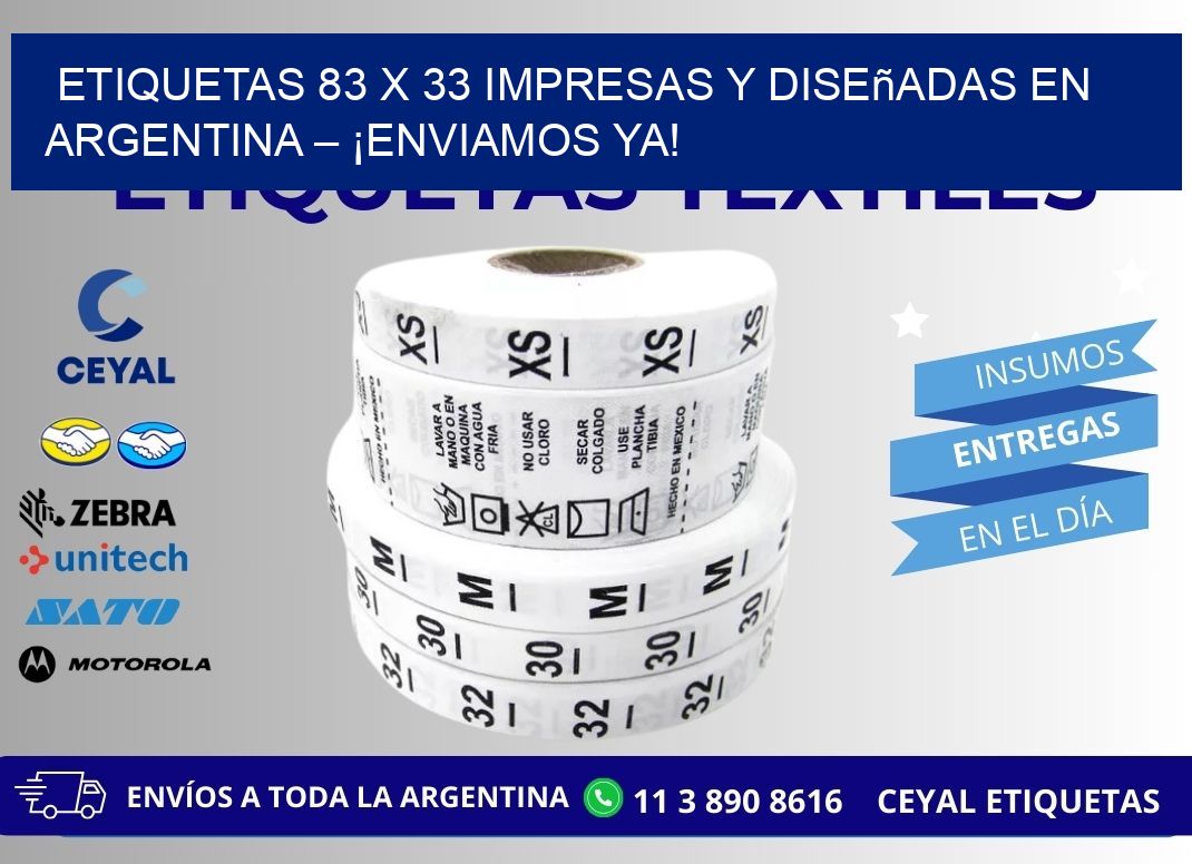 Etiquetas 83 x 33 Impresas y Diseñadas en Argentina – ¡Enviamos Ya!