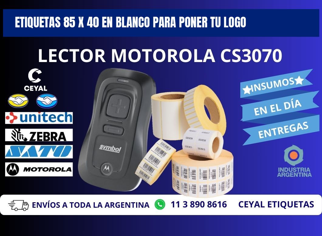 Etiquetas 85 x 40 en blanco para poner tu logo