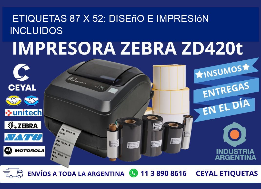 Etiquetas 87 x 52: Diseño e Impresión Incluidos