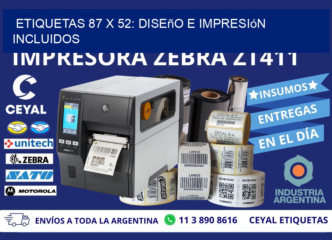 Etiquetas 87 x 52: Diseño e Impresión Incluidos