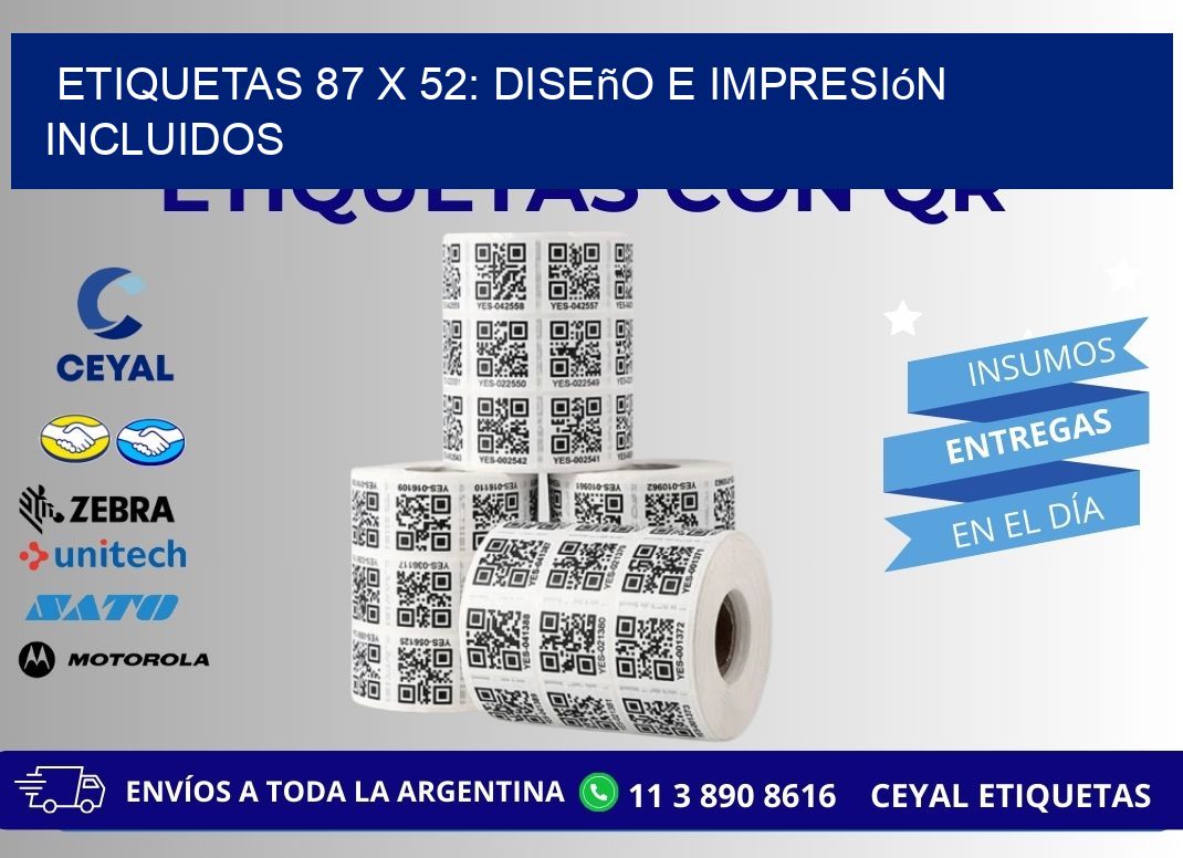 Etiquetas 87 x 52: Diseño e Impresión Incluidos