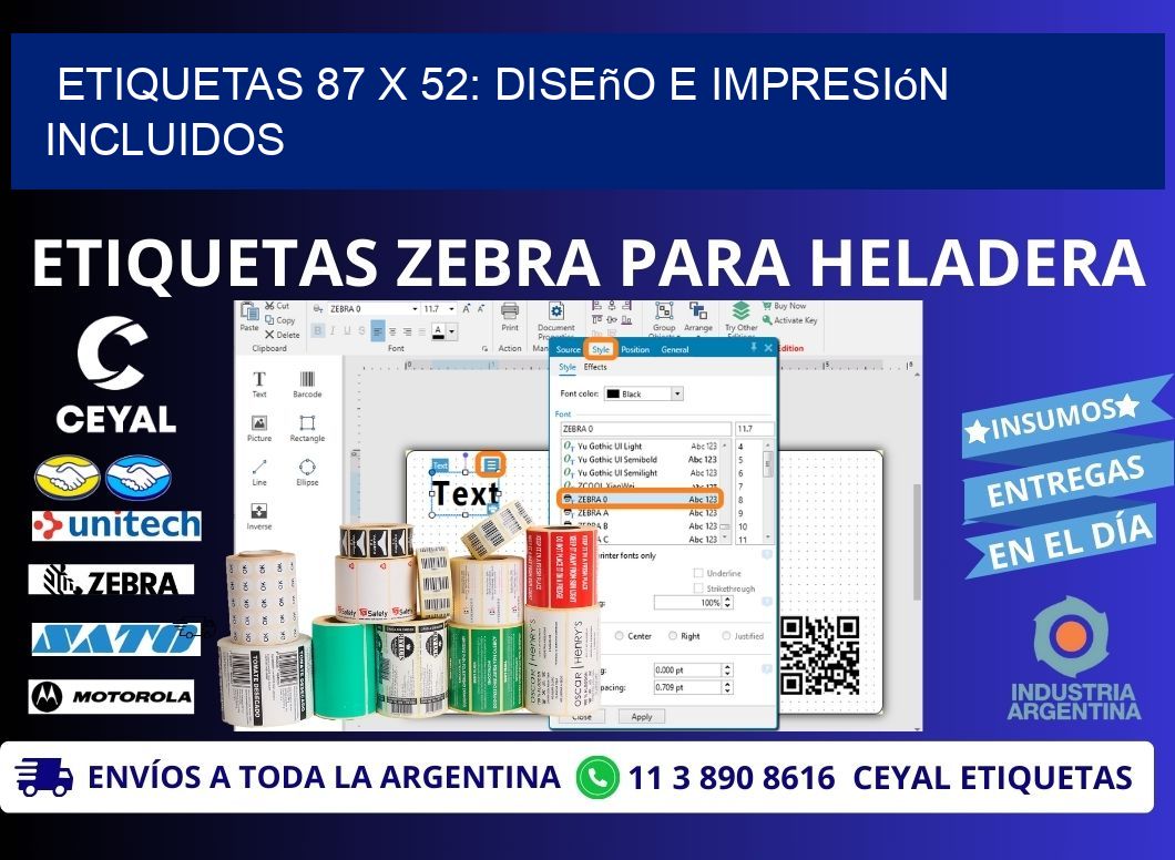 Etiquetas 87 x 52: Diseño e Impresión Incluidos