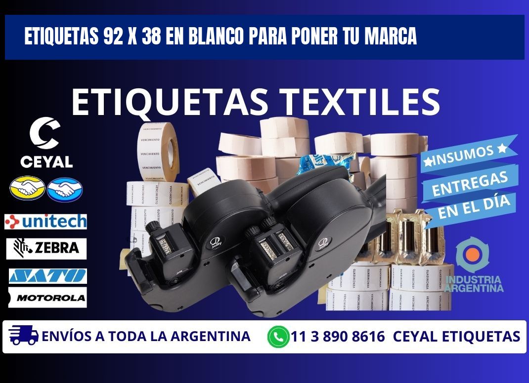 Etiquetas 92 x 38 en blanco para poner tu marca