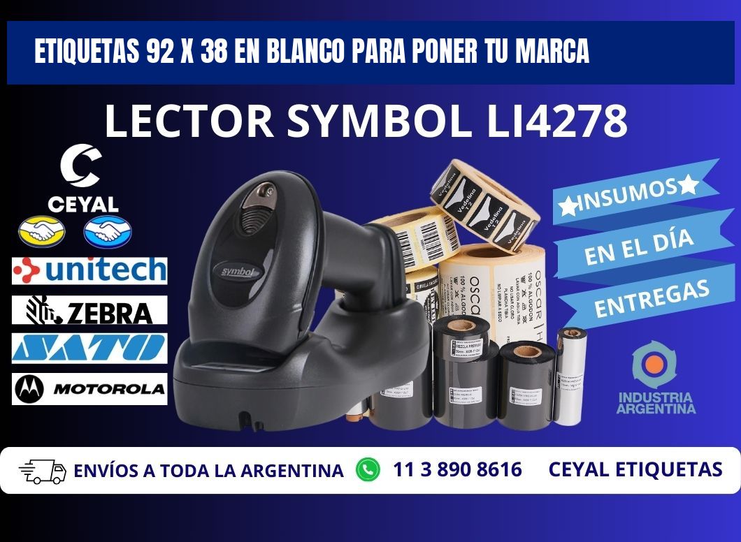 Etiquetas 92 x 38 en blanco para poner tu marca