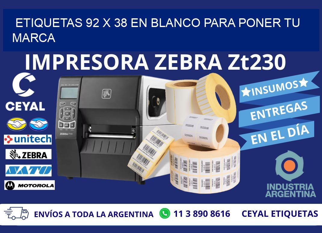Etiquetas 92 x 38 en blanco para poner tu marca