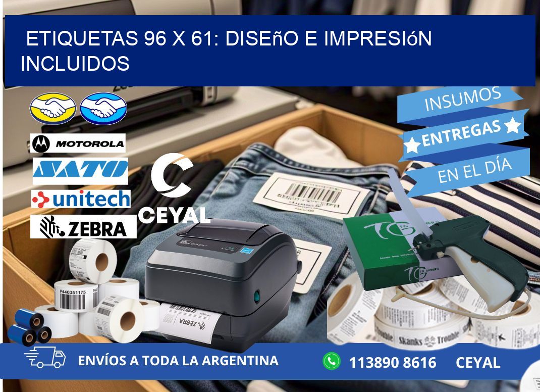 Etiquetas 96 x 61: Diseño e Impresión Incluidos