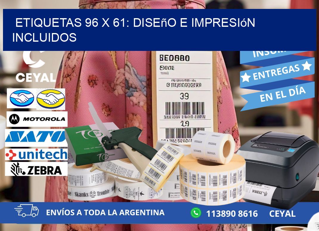 Etiquetas 96 x 61: Diseño e Impresión Incluidos