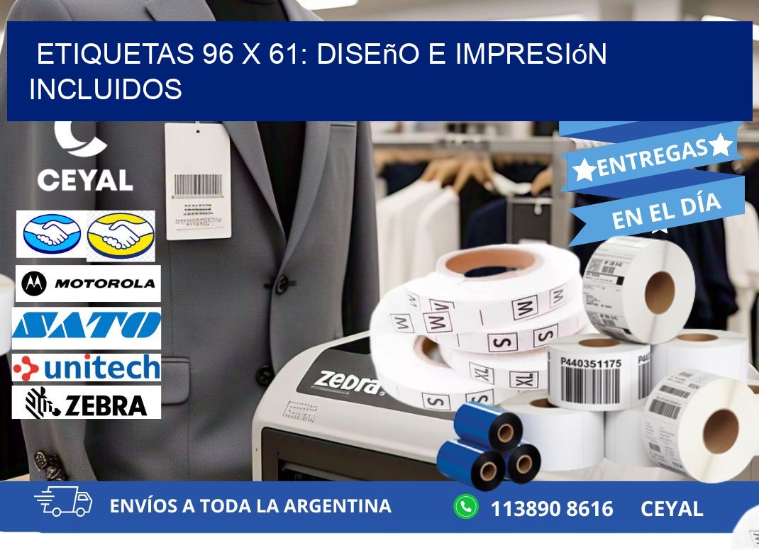 Etiquetas 96 x 61: Diseño e Impresión Incluidos