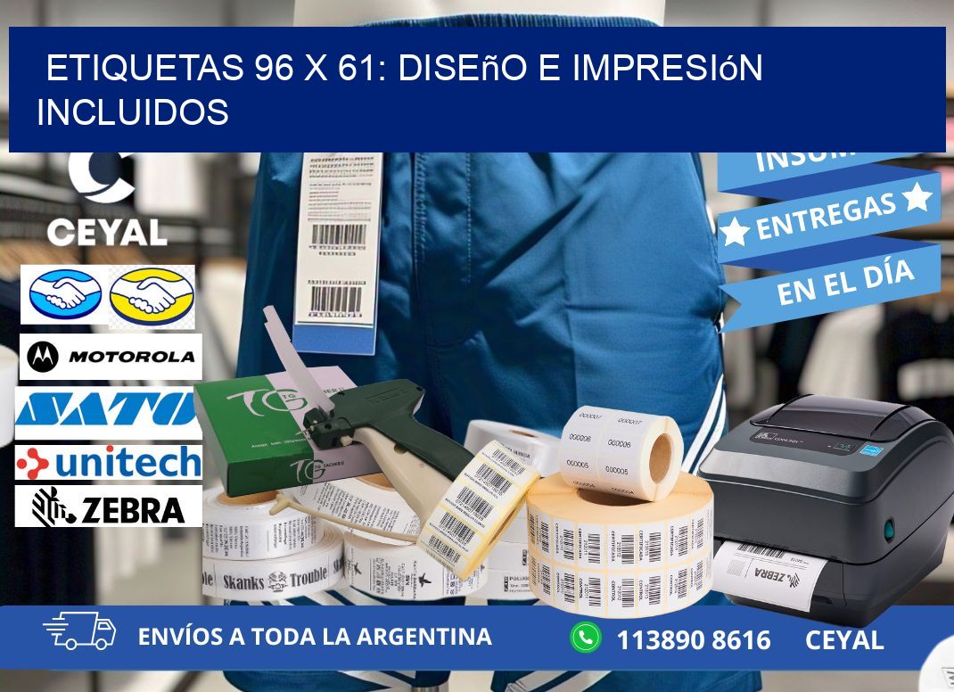 Etiquetas 96 x 61: Diseño e Impresión Incluidos