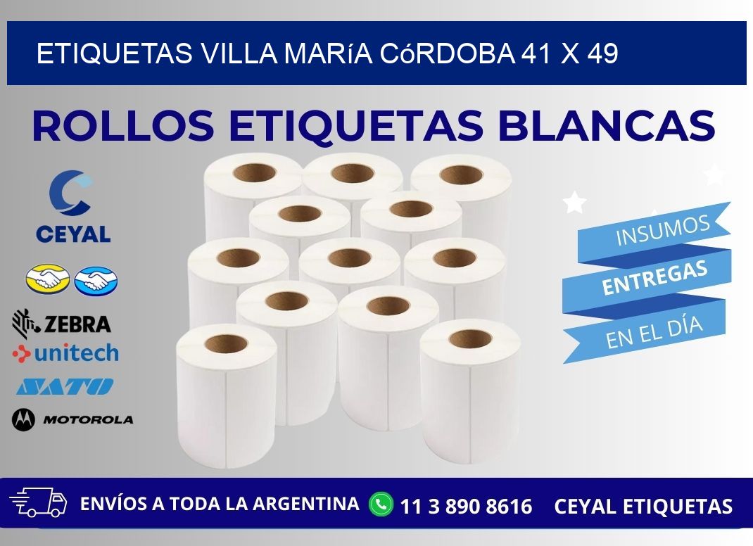 Etiquetas Villa María Córdoba 41 x 49