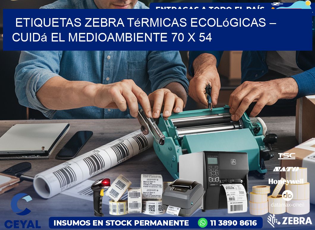 Etiquetas Zebra Térmicas Ecológicas – Cuidá el Medioambiente 70 x 54