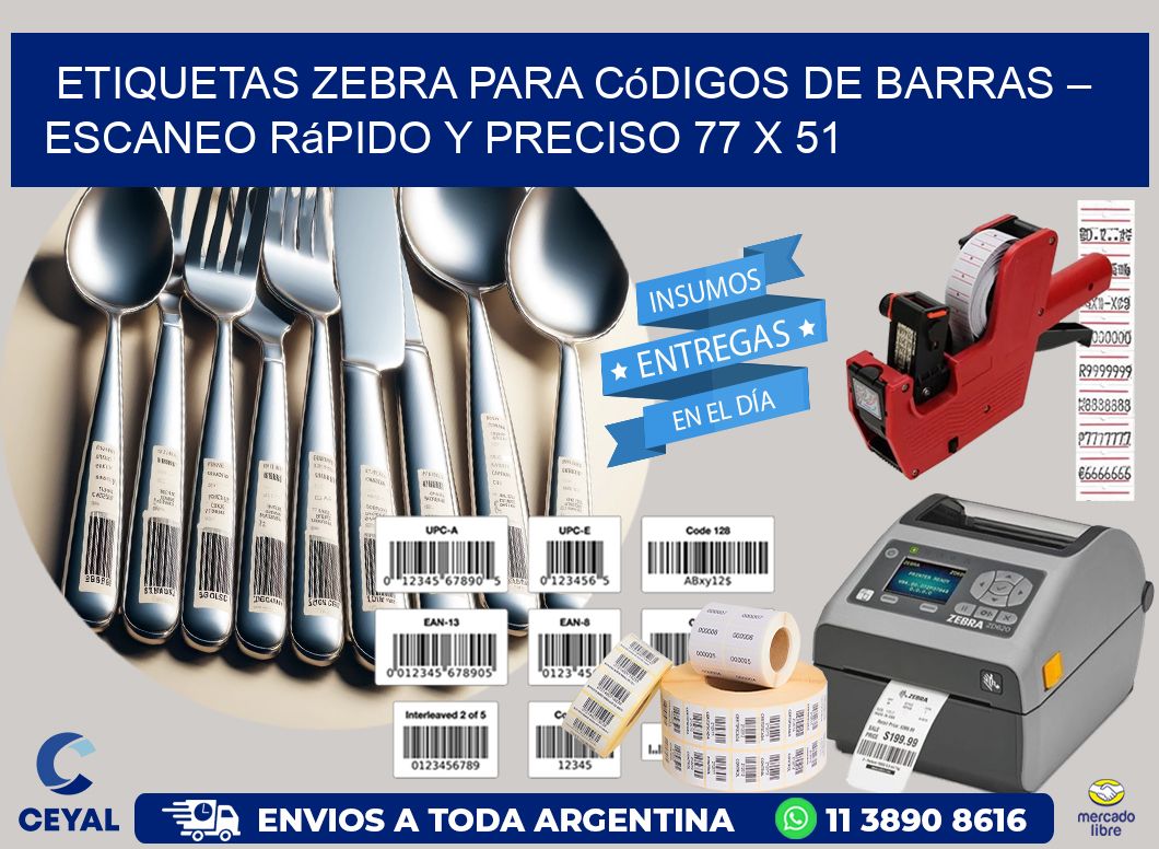 Etiquetas Zebra para Códigos de Barras – Escaneo Rápido y Preciso 77 x 51