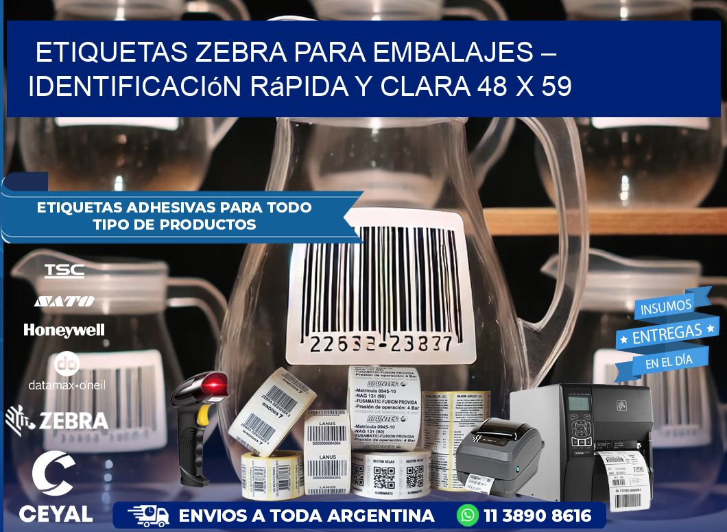 Etiquetas Zebra para Embalajes – Identificación Rápida y Clara 48 x 59