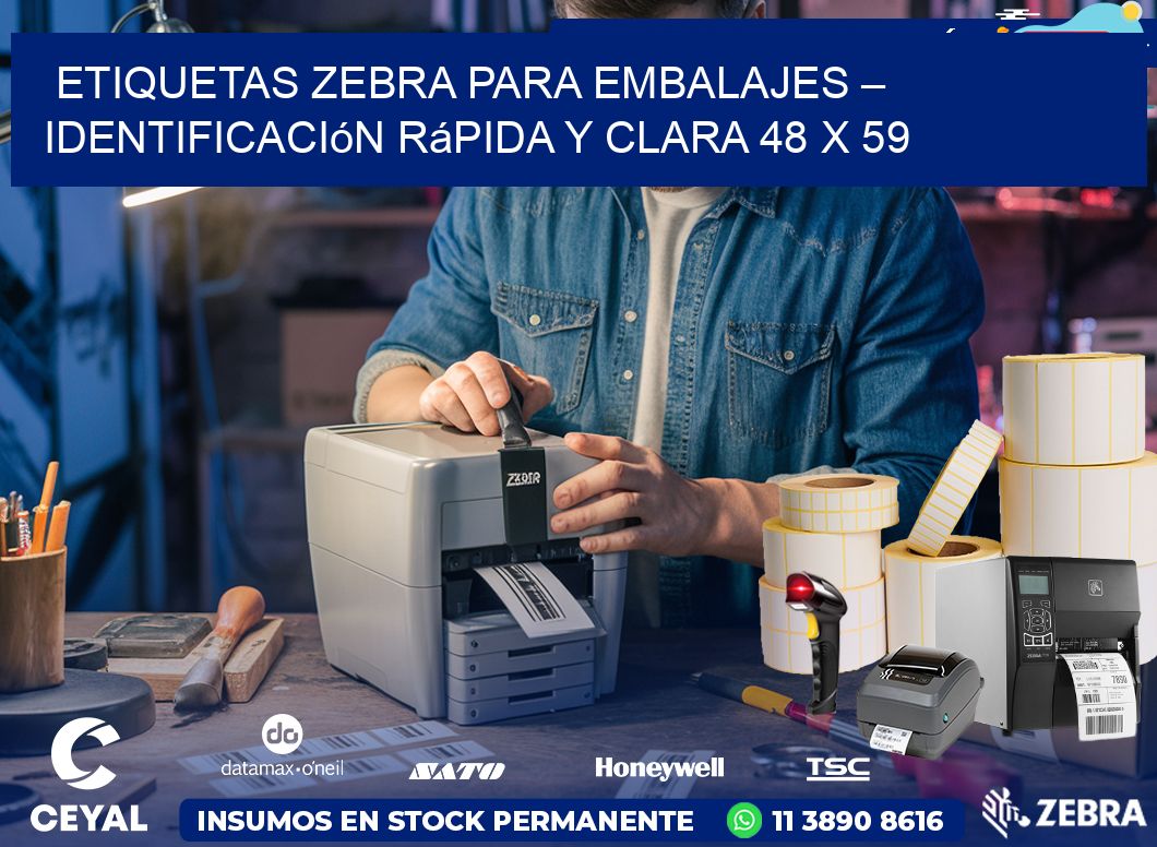 Etiquetas Zebra para Embalajes – Identificación Rápida y Clara 48 x 59