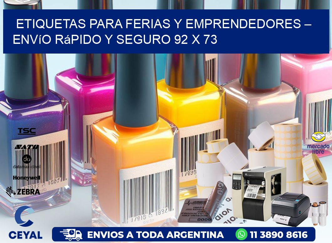 Etiquetas para Ferias y Emprendedores – Envío Rápido y Seguro 92 x 73