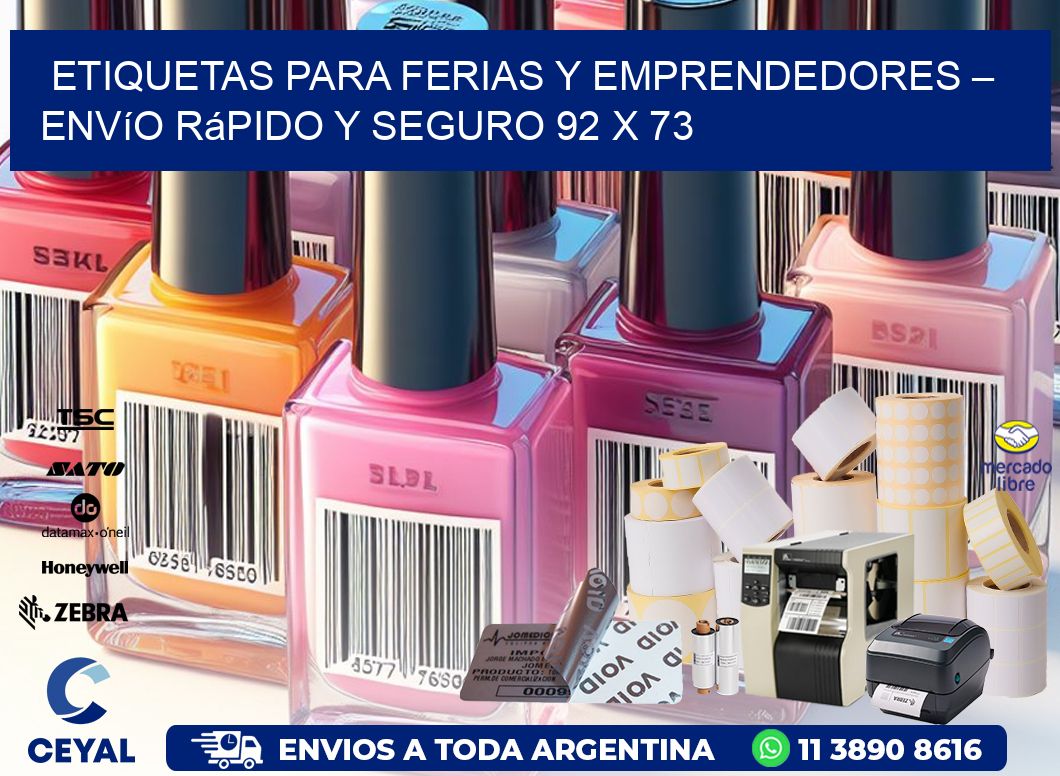 Etiquetas para Ferias y Emprendedores – Envío Rápido y Seguro 92 x 73