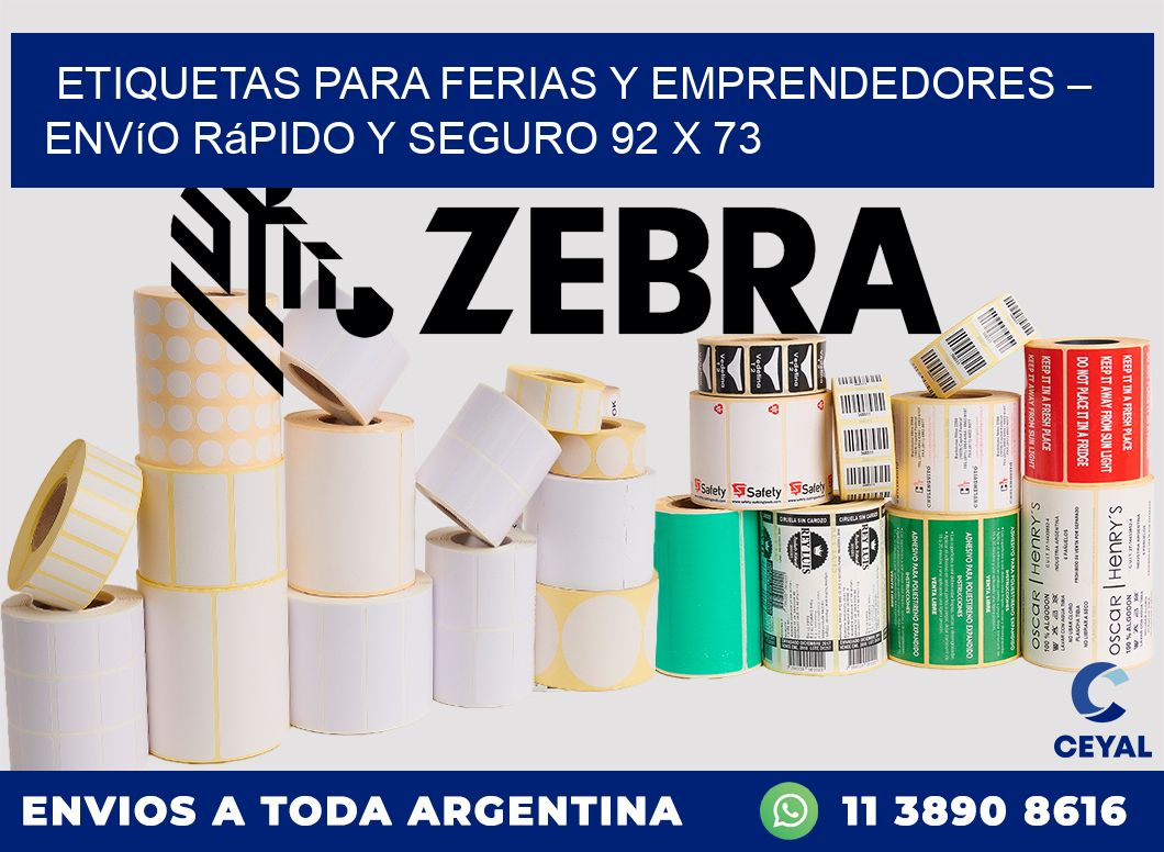 Etiquetas para Ferias y Emprendedores – Envío Rápido y Seguro 92 x 73