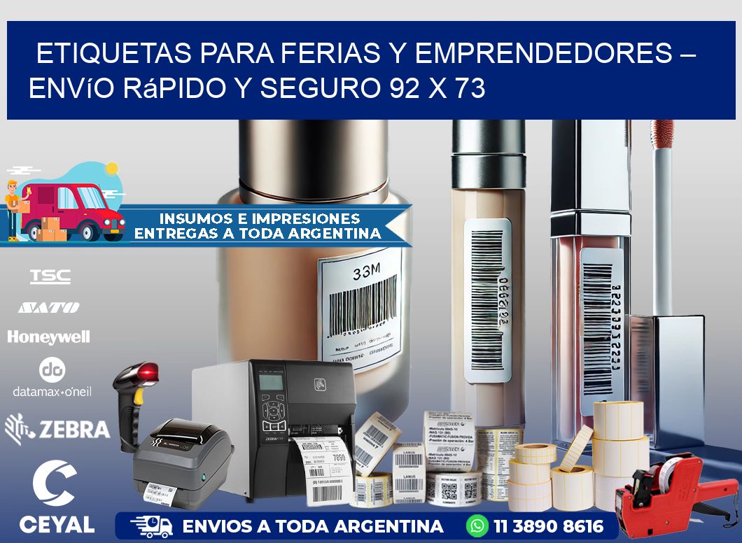 Etiquetas para Ferias y Emprendedores – Envío Rápido y Seguro 92 x 73