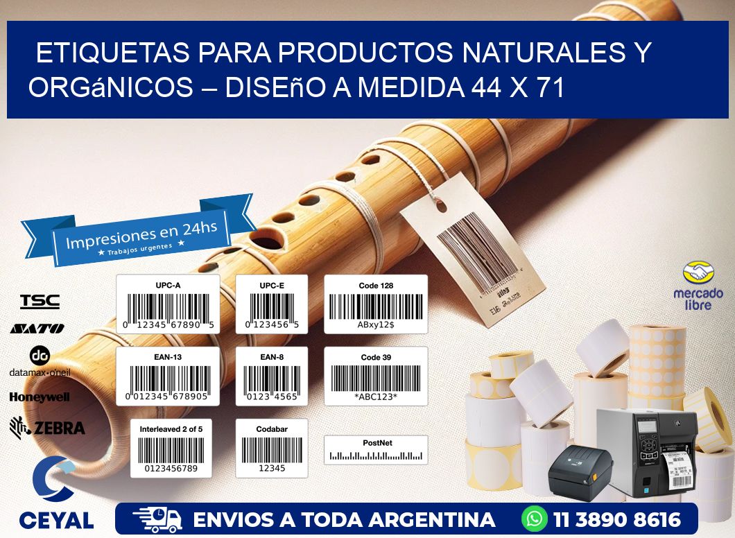 Etiquetas para Productos Naturales y Orgánicos – Diseño a Medida 44 x 71