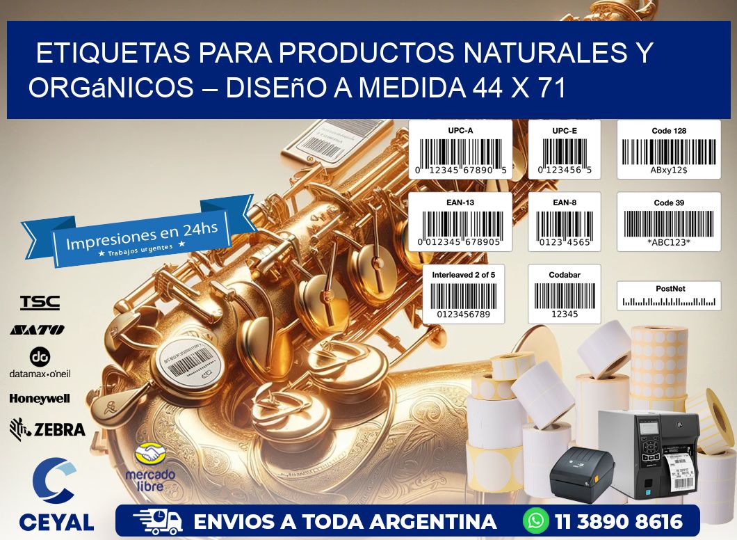 Etiquetas para Productos Naturales y Orgánicos – Diseño a Medida 44 x 71