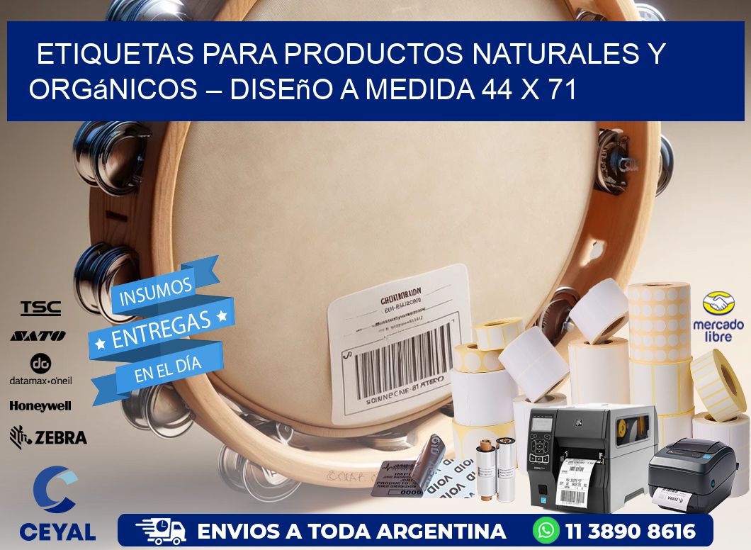 Etiquetas para Productos Naturales y Orgánicos – Diseño a Medida 44 x 71