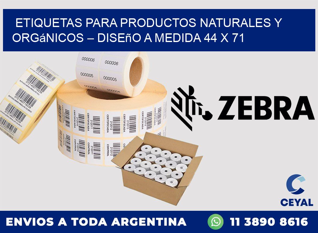 Etiquetas para Productos Naturales y Orgánicos – Diseño a Medida 44 x 71