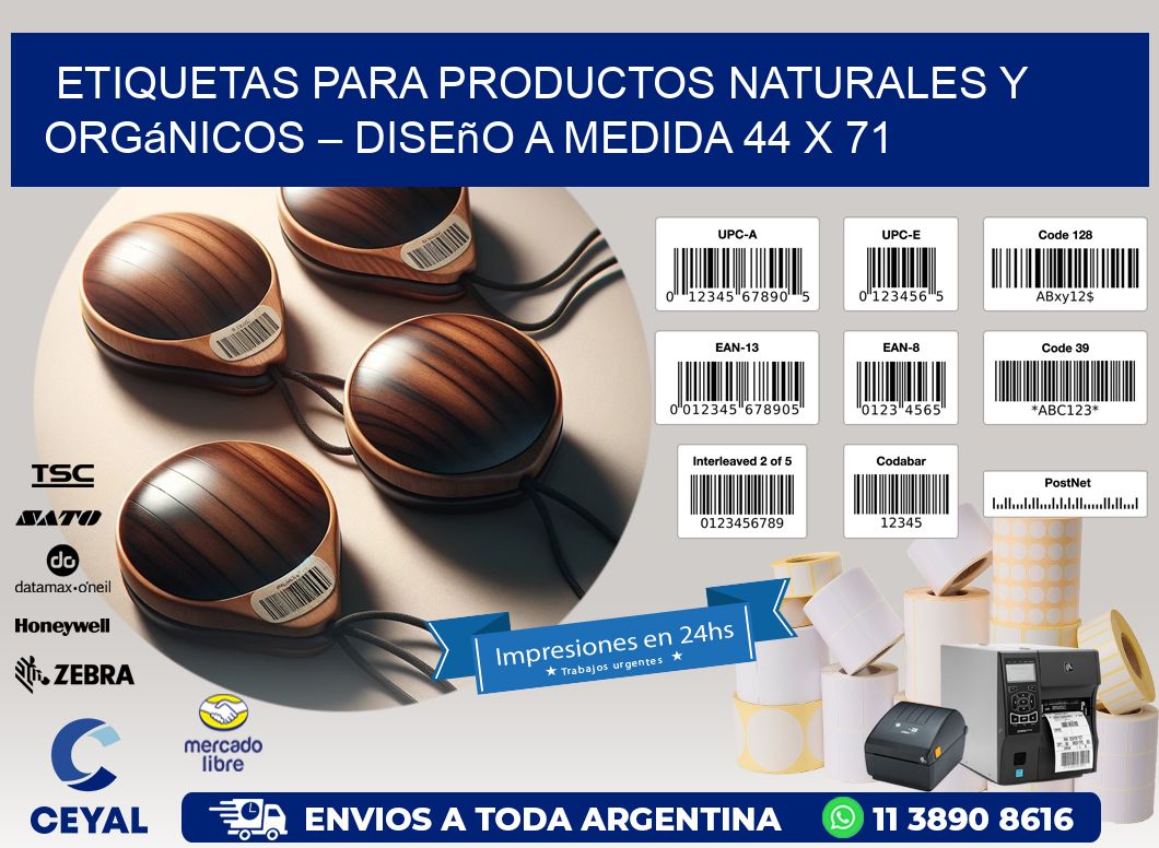 Etiquetas para Productos Naturales y Orgánicos – Diseño a Medida 44 x 71