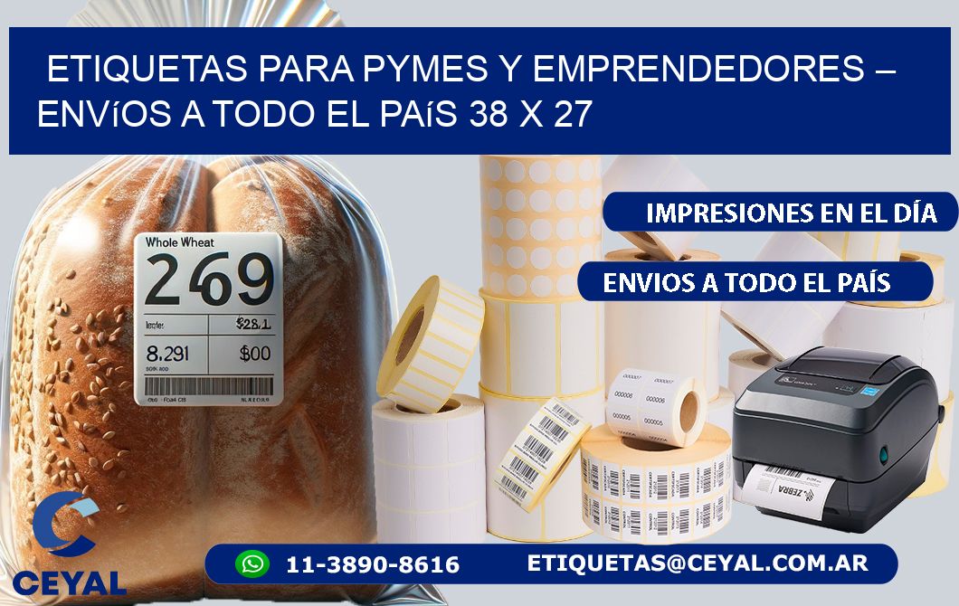 Etiquetas para PyMEs y Emprendedores – Envíos a Todo el País 38 x 27