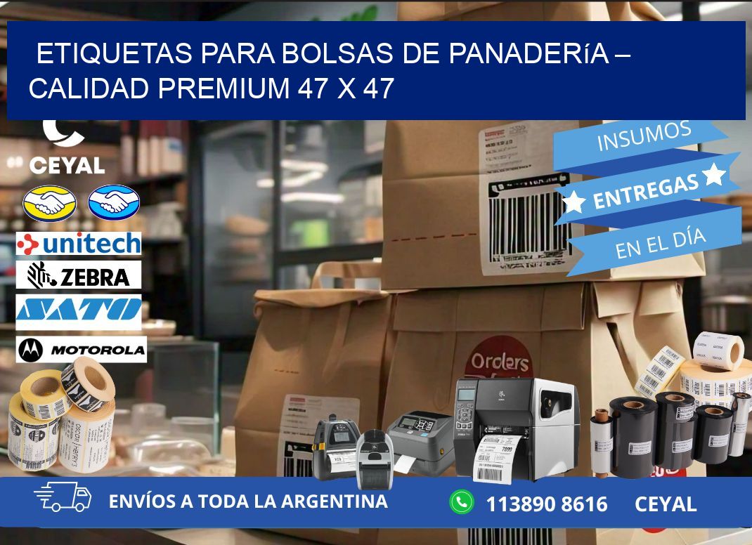 Etiquetas para bolsas de panadería – Calidad premium 47 x 47
