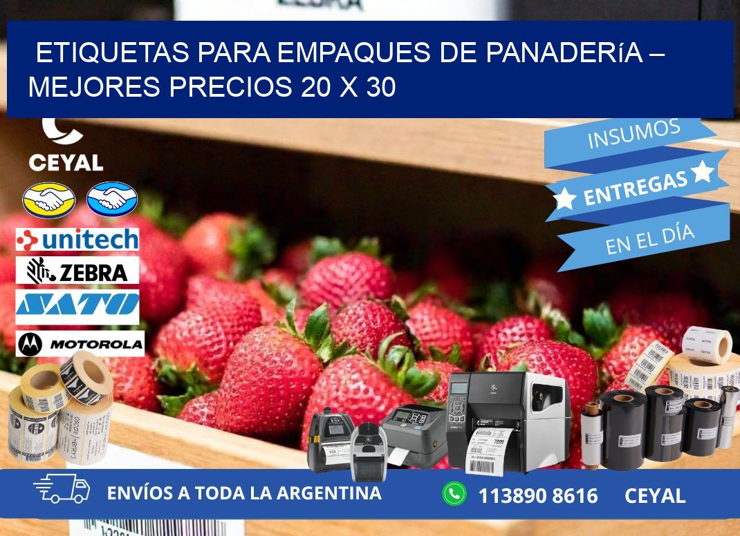 Etiquetas para empaques de panadería – Mejores precios 20 x 30