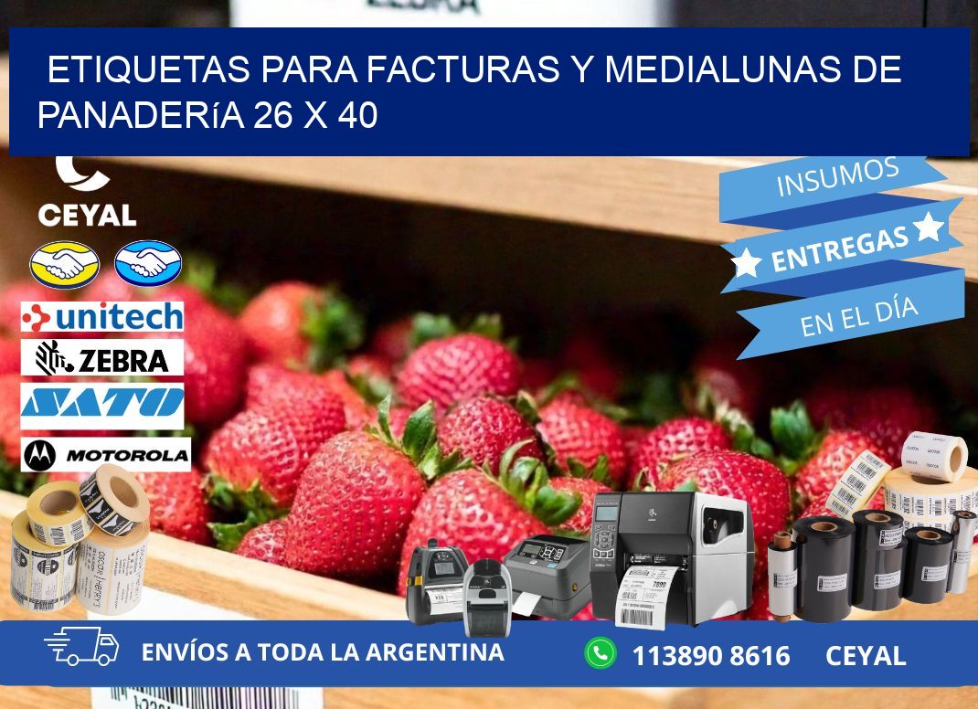 Etiquetas para facturas y medialunas de panadería 26 x 40