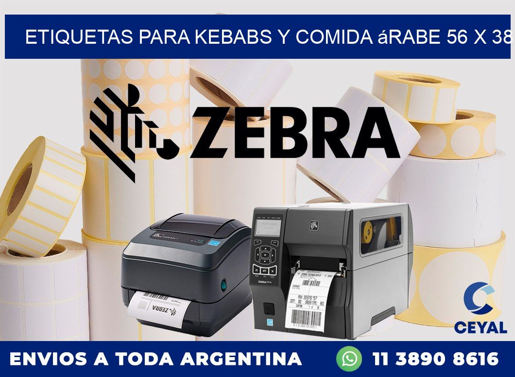 Etiquetas para kebabs y comida árabe 56 x 38