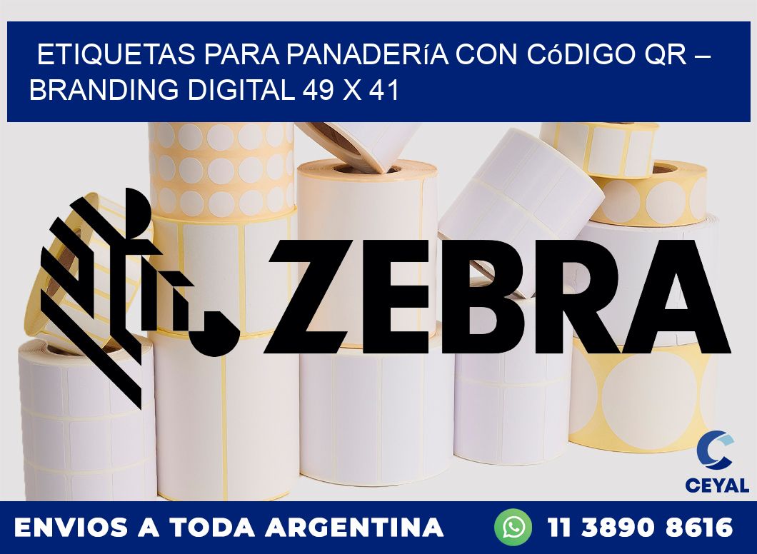 Etiquetas para panadería con código QR – Branding digital 49 x 41
