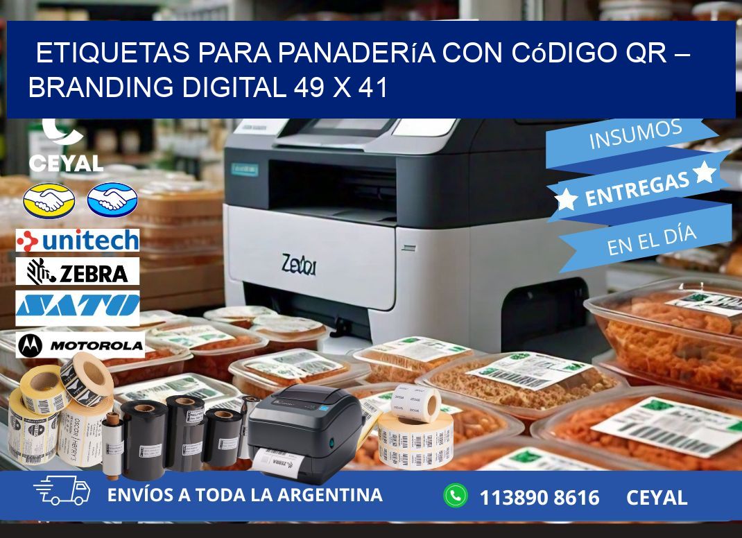 Etiquetas para panadería con código QR – Branding digital 49 x 41